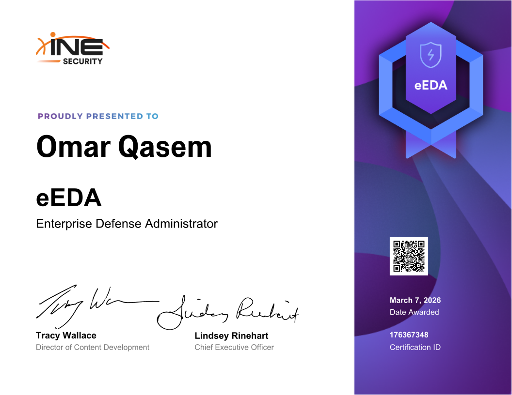 Omar Qasem — eEDA (Enterprise Defense Administrator)