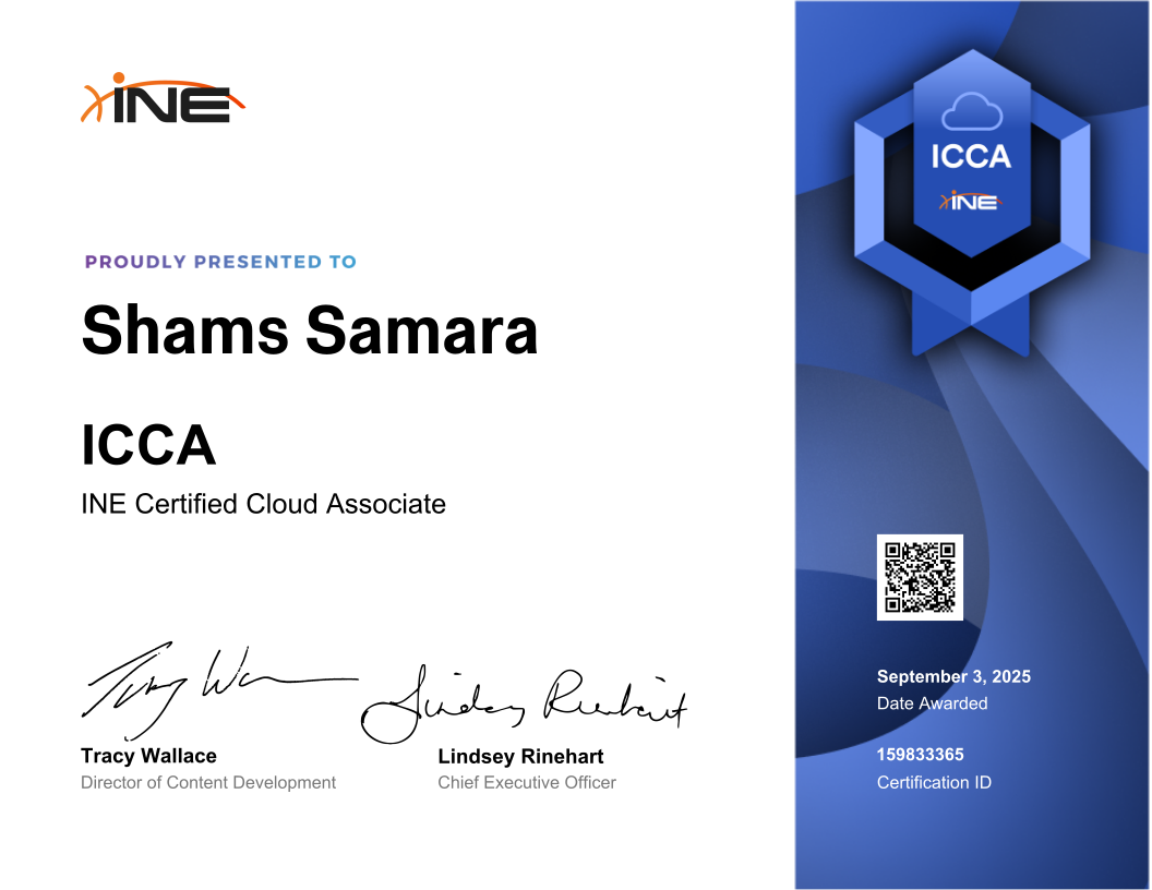 Shams Samara — ICCA (INE Certified Cloud Associate)