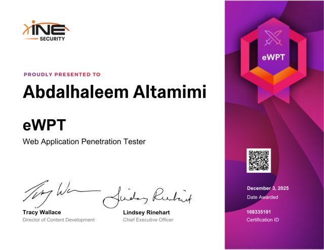 Abdalhaleem Altamimi — eWPT