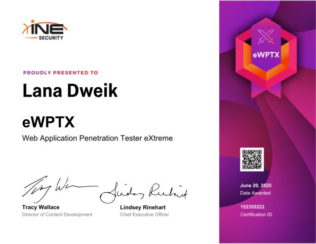 Lana Dweik — eWPTX