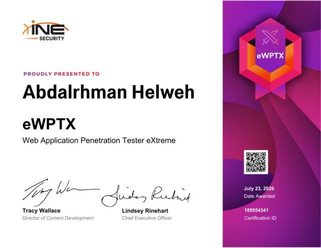 Abdalrhman Helweh — eWPTX