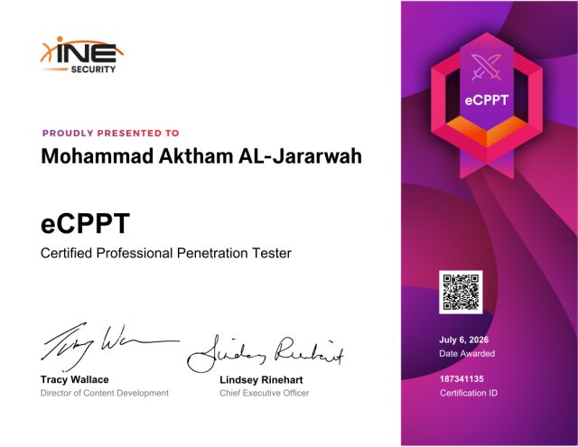 Mohammad Aktham Al-Jararwah — eCPPT