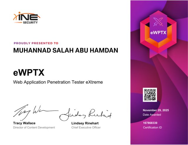 Muhannad Salah Abu Hamdan — eWPTX