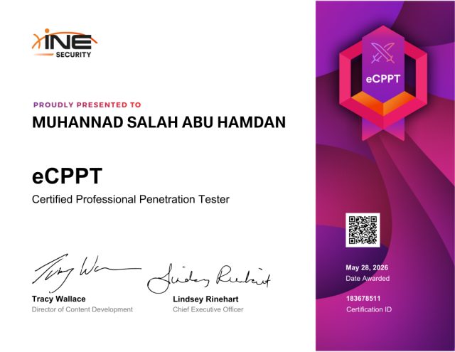 Muhannad Salah Abu Hamdan — eCPPT