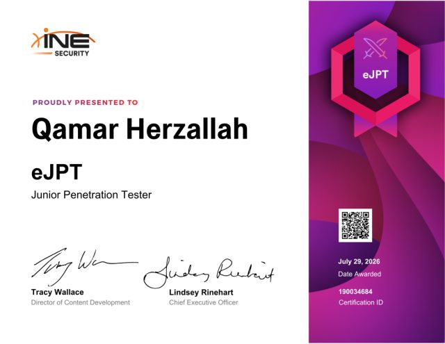 Qamar Herzallah — eJPT