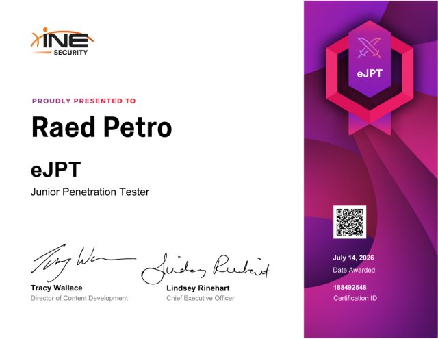 Raed Petro — eJPT