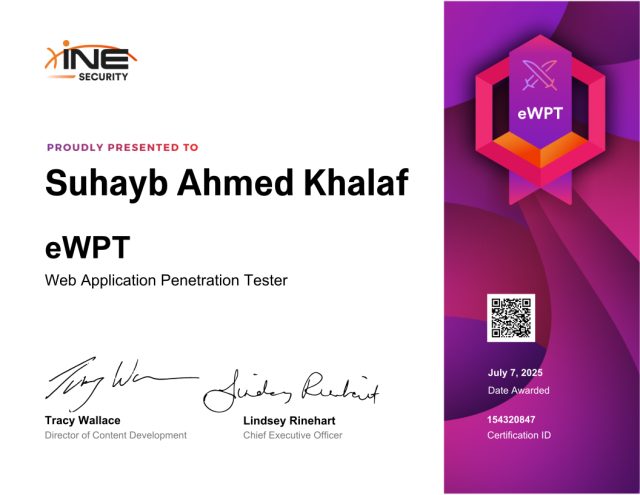Suhayb Ahmed Khalaf — eWPT