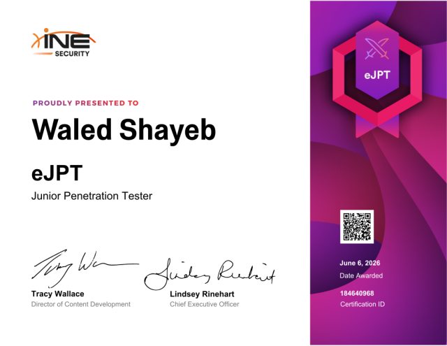 Waled Shayeb — eJPT