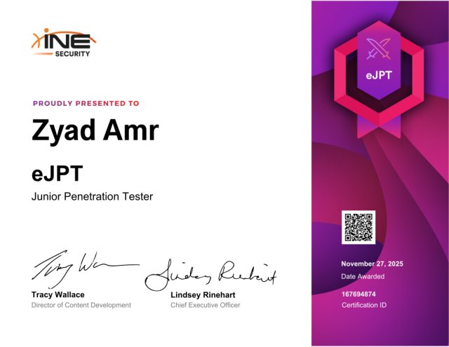 Zyad Amr — eJPT