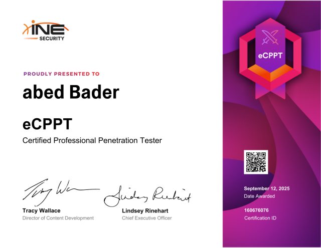 Abed Bader — eCPPT