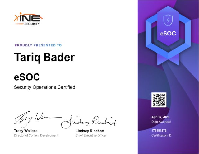 Tariq Bader — eSOC