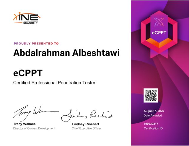 Abdalrahman Albeshtawi — eCPPT