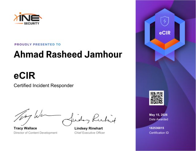 Ahmad Rasheed Jamhour — eCIR