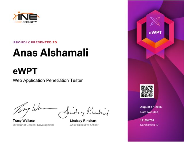 Anas Alshamali — eWPT