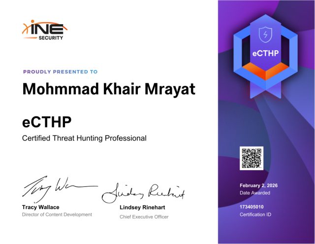 Mohmmad Khair Mrayat — eCTHP