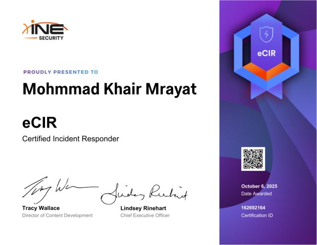 Mohmmad Khair Mrayat — eCIR
