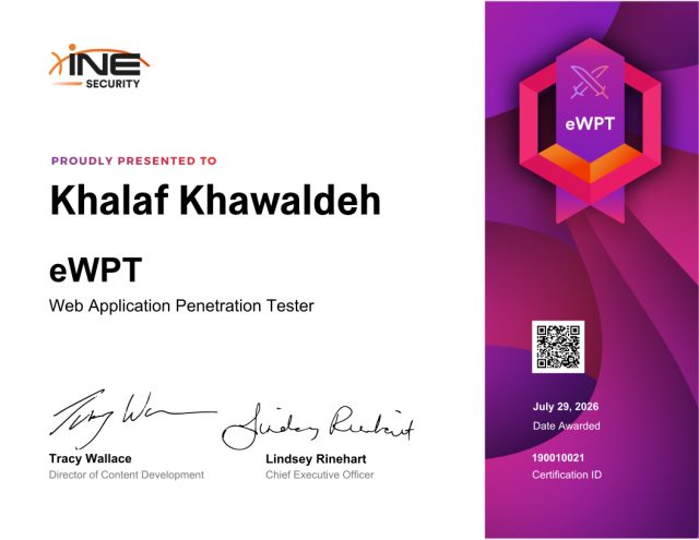 خلف محمود خلف خوالدة — eWPT