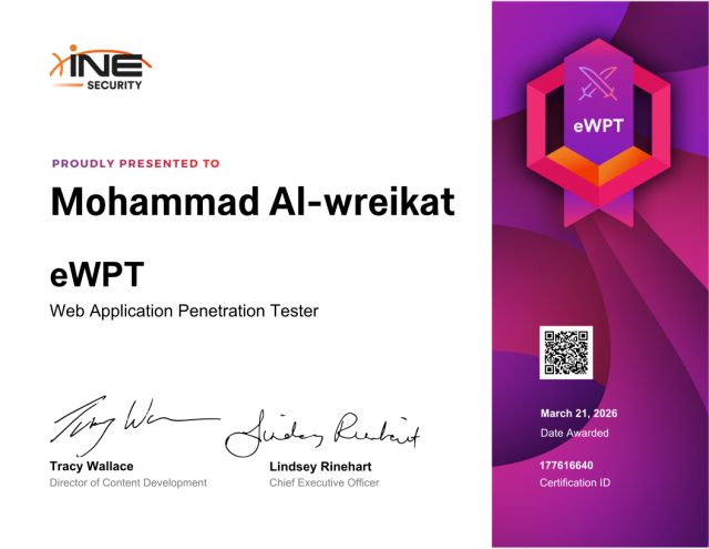 محمد الوريكات — eWPT