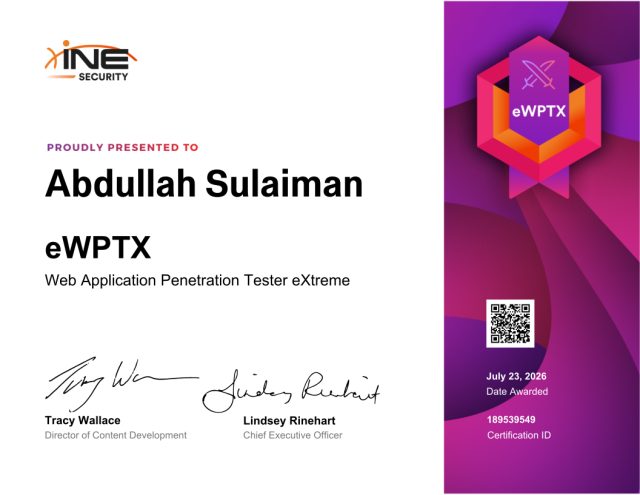 عبدالله خلدون مثقال سليمان — eWPTX