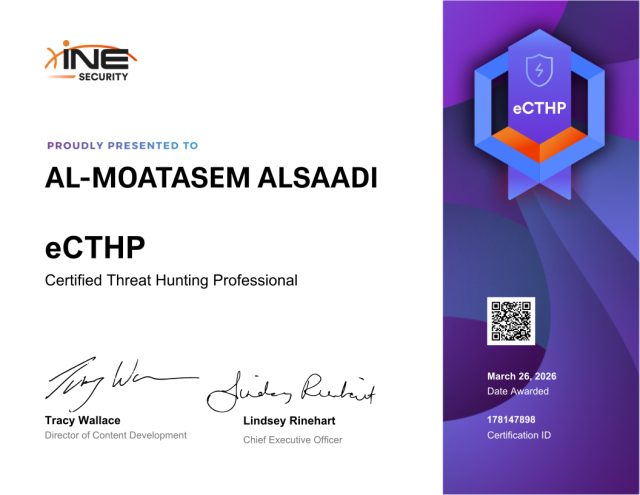 Al-Moatasem Alsaadi — eCTHP
