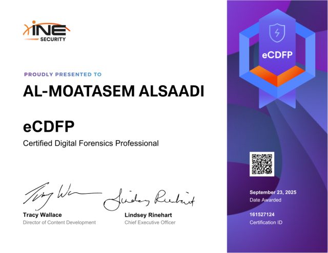 Al-Moatasem Alsaadi — eCDFP