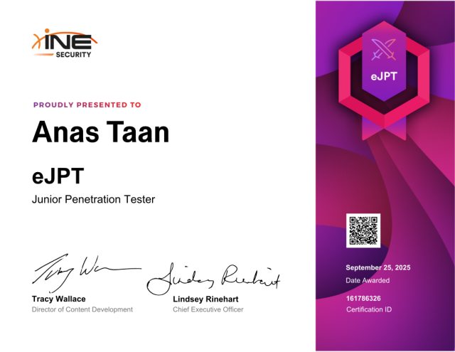 Anas Taan — eJPT